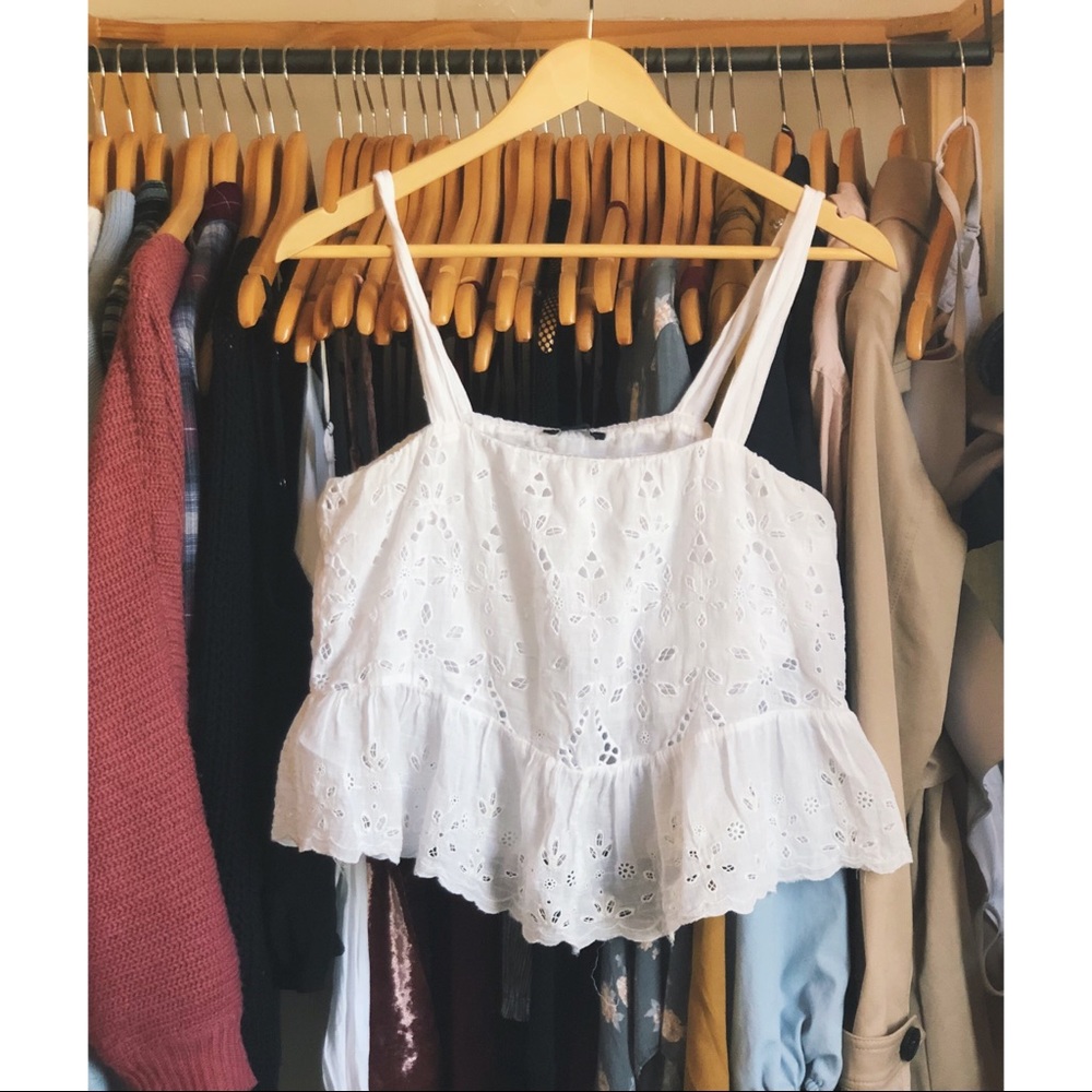 AE cotton eyelet tank top